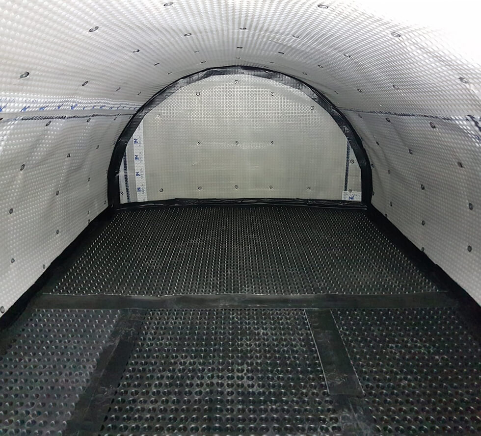 20mm Recycled Cavity Drain Basement Floor Membrane