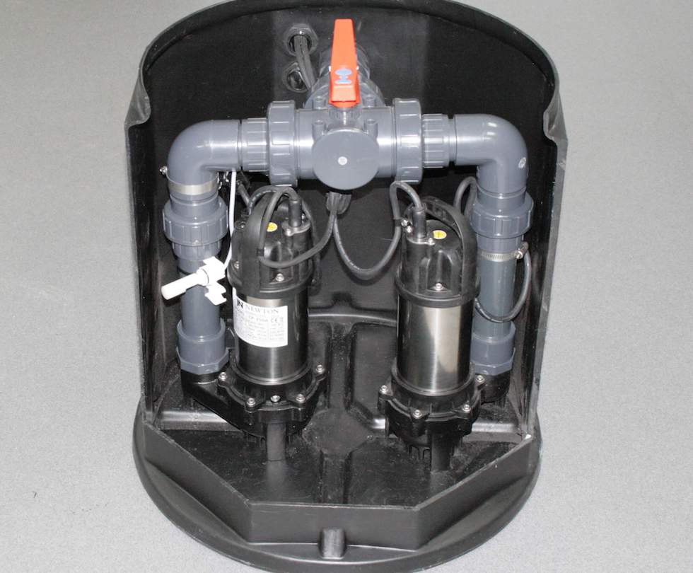 An example of a Titan-2 sump chamber with pumps installed