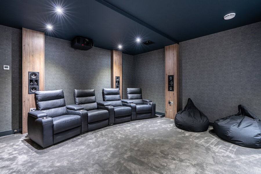 The basement cinema rooms were on the fully retained side of the basement, where effective waterproofing was essential