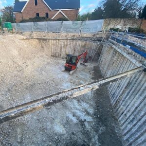 The project required significant groundworks before building