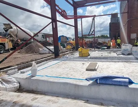 Theatr Clwyd - HydroBond 403 membrane below the new workshop slab
